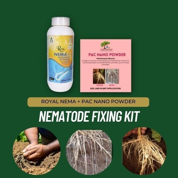 Fab Nema Fix Pro- ROYAL NEMA + PAC NEEMA SHIELD - BIO NEMATICIDE  NEEMA SHIELD NOCA, Certified, Non Toxic, Eco friendly, Agricultural and Domestic to impact the population of parasitic nematode species, Sustainable and Chemical free Agriculture product. (ISO – 9001:2015)